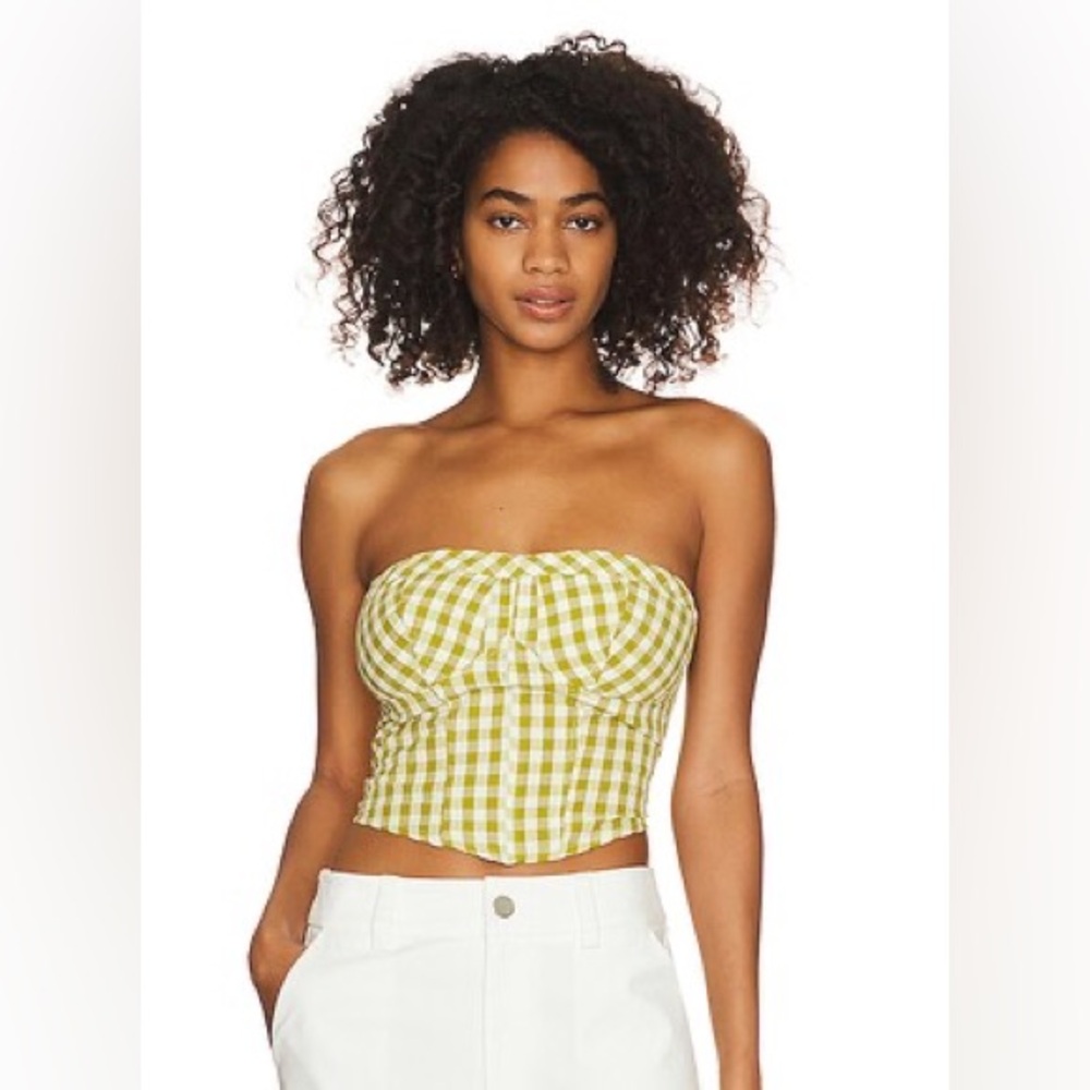 Free People Leilani Gingham Tube Top - Large
